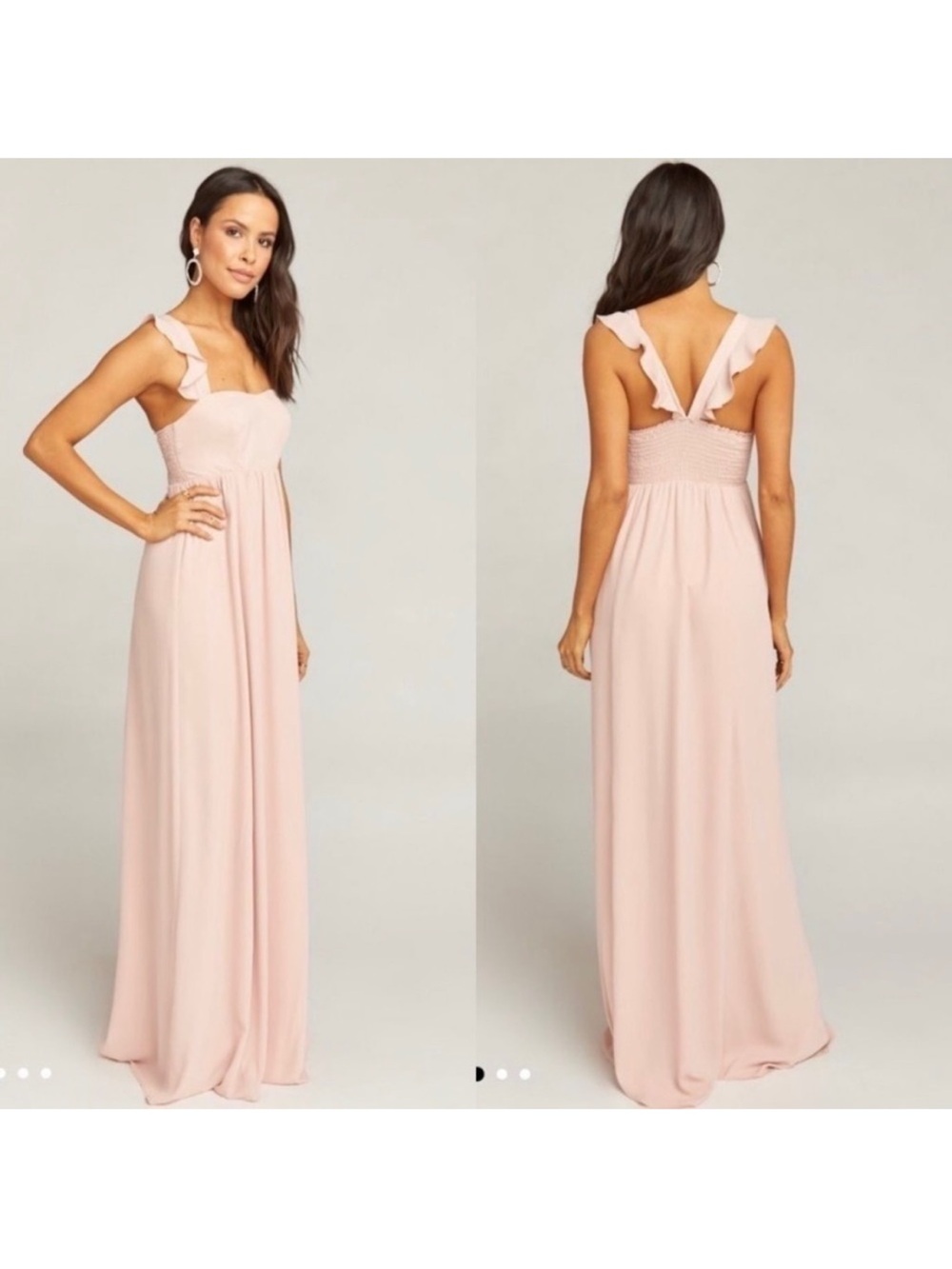 Show Me Your Mumu June Chiffon Maxi Dress Dusty Blush Crisp Pink​ Sz M